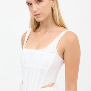 Dion Lee White Cropped Paneled Corset